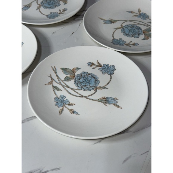 Elegant Floral Harmony Rosewood Anchor Hocking Dinner Plates Set Of 4 10" Cream - Picture 6 of 8